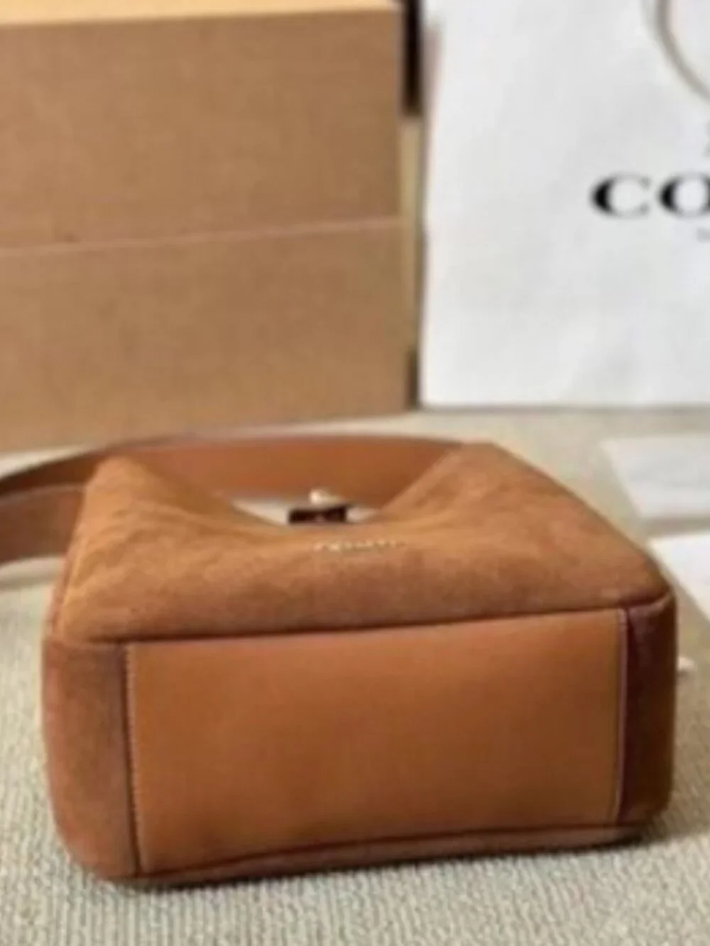 Coach Tan Suede Shoulder Bag - Picture 2 of 2